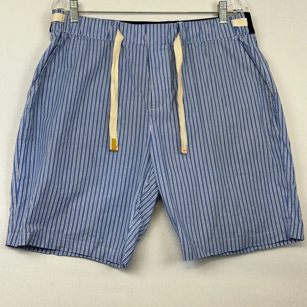 Scotch & Soda FAVE Island Time Striped Shorts Men Size 33 Blue Drawstring